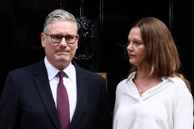 Britain's PM Starmer announces the timeline for his resignation outside 10 Downing Street, in London