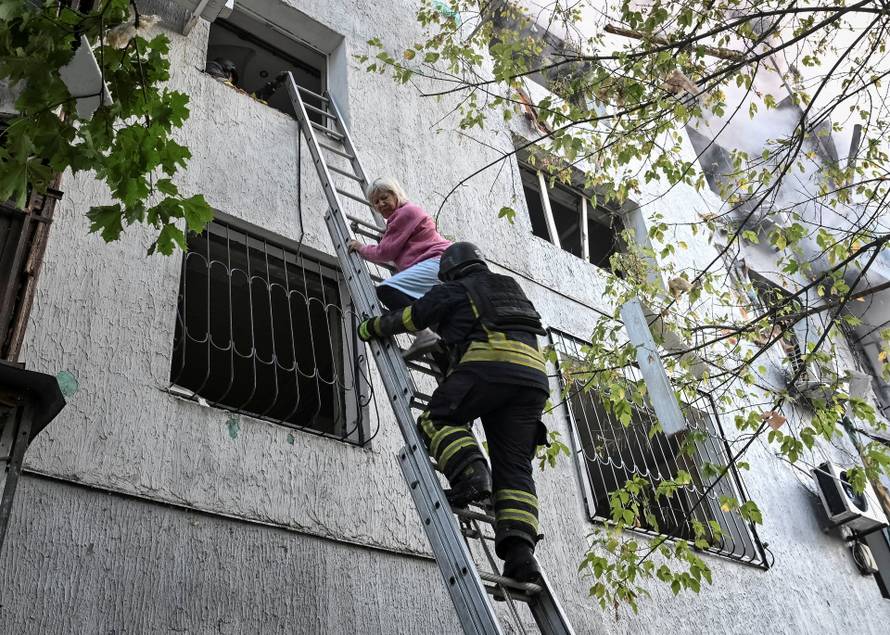 Aftermath of a Russian missile strike in Zaporizhzhia