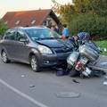 FOTO U sudaru auta i motora u Samoboru jedan ozlijeđen