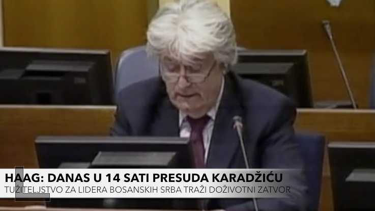 Za Karadžića traže doživotni zatvor, a on kaže: Nevin sam!