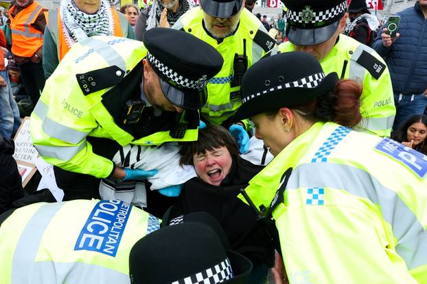 Protest against the British government's ban on Palestine Action in London