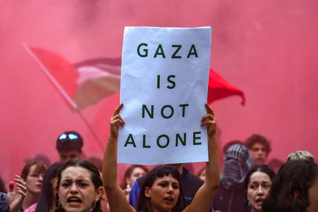 Spanish unions call a general strike in solidarity with Palestinians in Gaza, in Barcelona