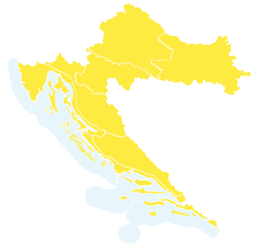 Cijela Hrvatska u žutom: Vikend nosi hladnu frontu, grmljavinu i kišu. Moguće i bujične poplave