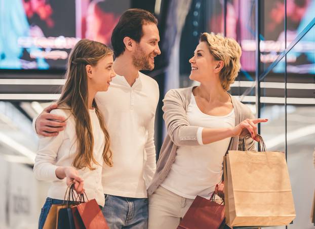 Family doing shopping