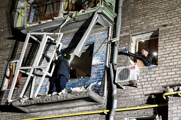 Aftermath of a Russian drone attack in Zaporizhzhia