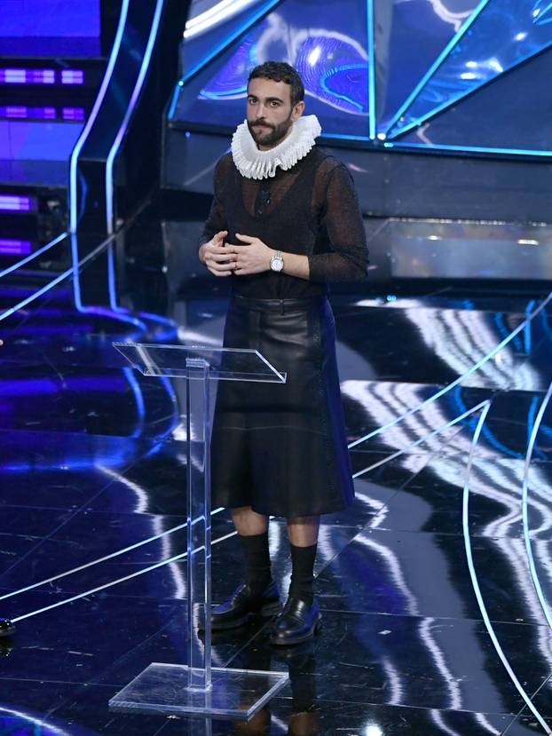 Sanremo, 74th Italian Song Festival, First Evening. Marco Mengoni and the guests on stage