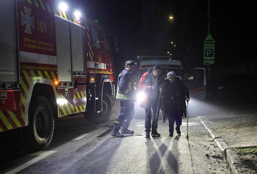 Aftermath of a Russian missile and drone attack, in Kyiv