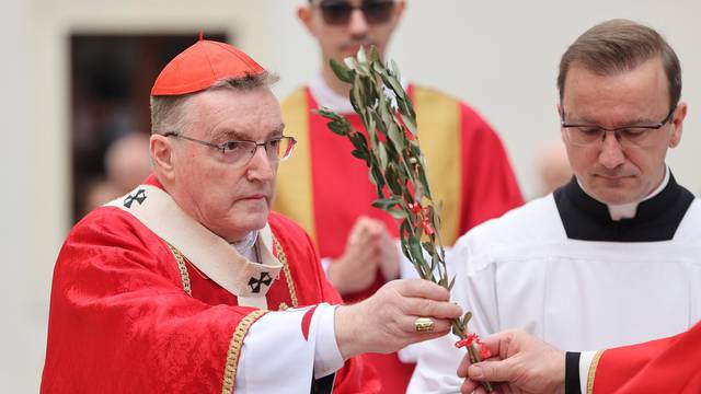 Zagreb: Kardinal Josip Bozanić predvodio je misno slavlje na blagdan Cvjetnice