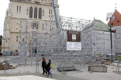 Zagreb: Postavljanje nove skele za katedralu
