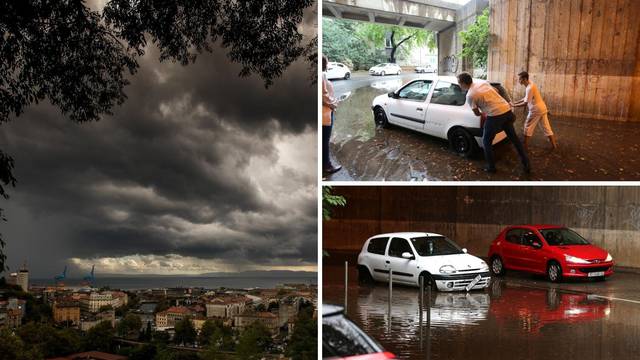 Grom srušio dimnjak kuće, auto zaglavio u bujici vode u tunelu