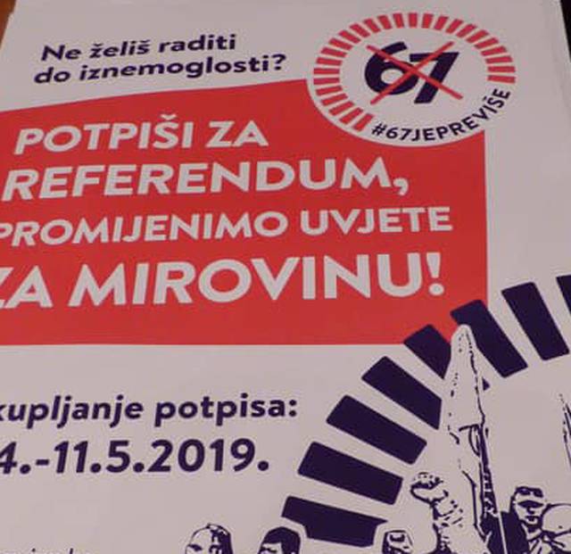 Počelo je prikupljanje potpisa za referendum '67 je previše'