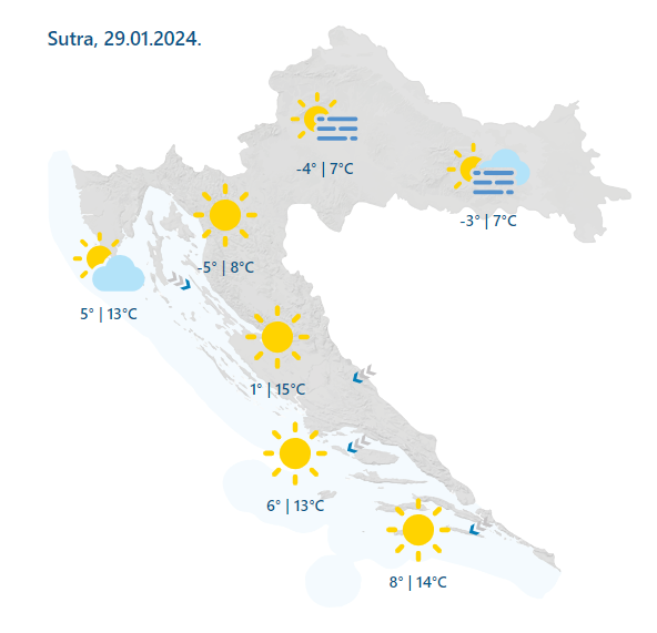 Anticiklona Zeus blizu Hrvatske: Spremite jakne! U Dalmaciji je mini proljeće. Na kopnu - magla