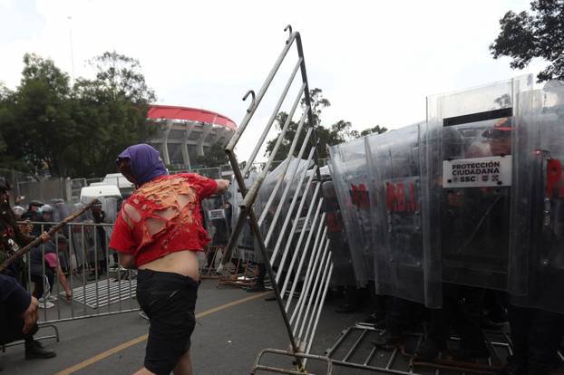 Protest march ahead of the opening match of the 2026 FIFA World Cup, in Mexico City