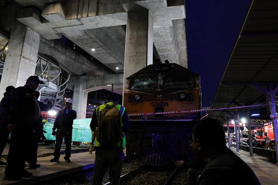 The scene of a multi-vehicle collision, in Bangkok