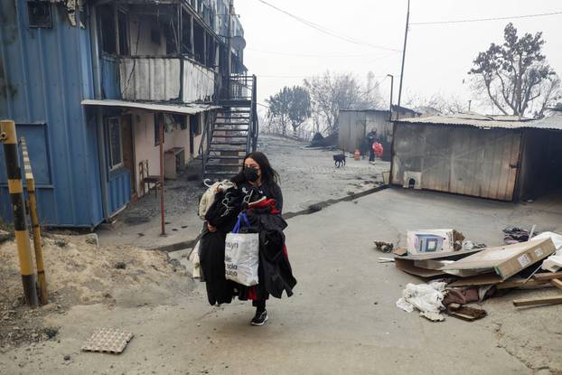 Wildfire burns in Chile
