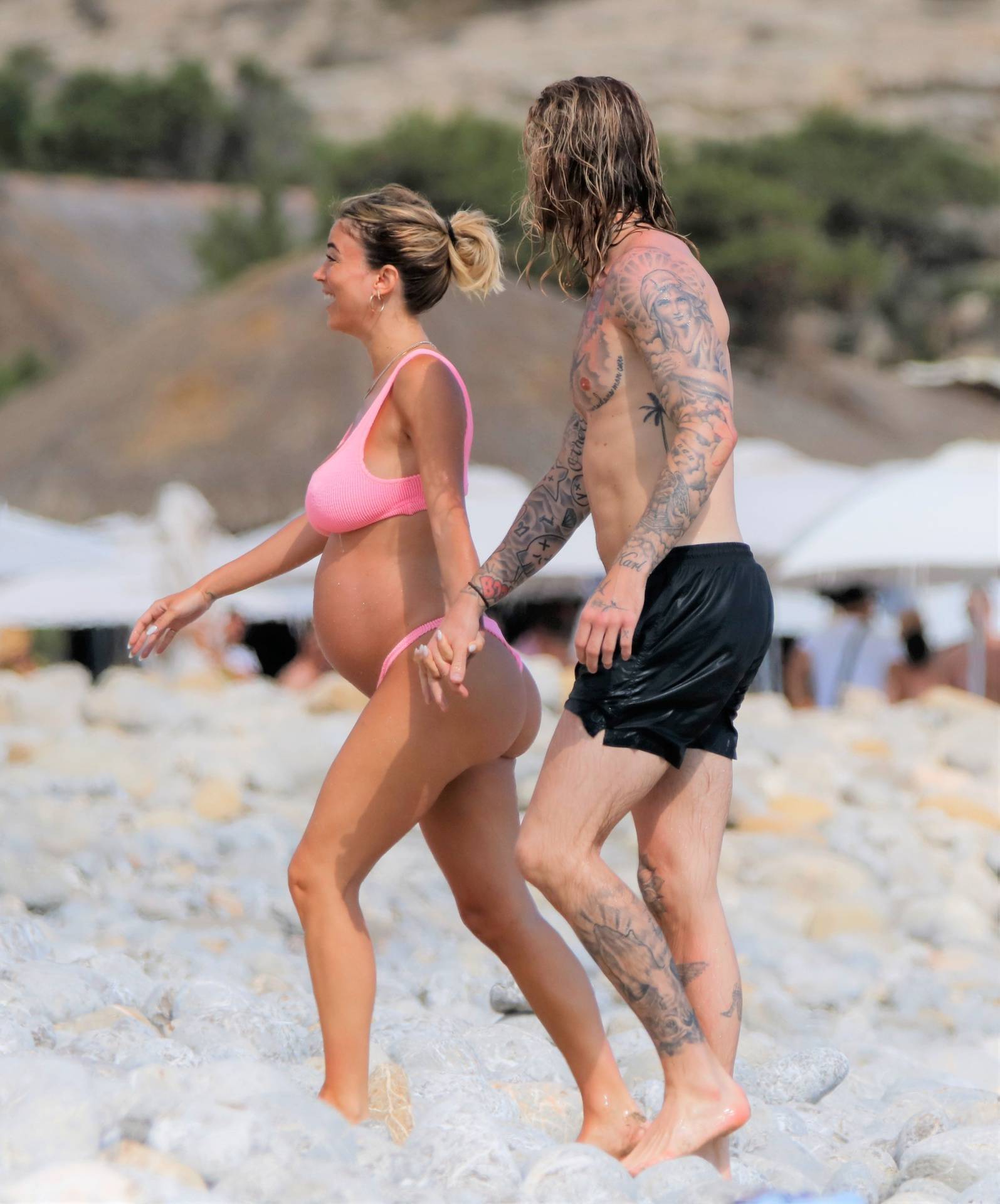 Diletta Leotta and Loris Karius seen enjoying a holiday in Ibiza.