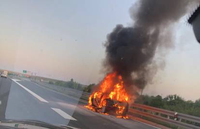 VIDEO: Buktinja na zagrebačkoj obilaznici. Potpuno izgorio auto