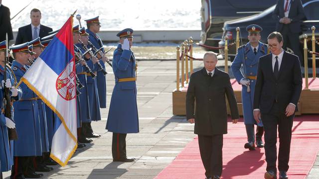 Russia's President Vladimir Putin visits Serbia