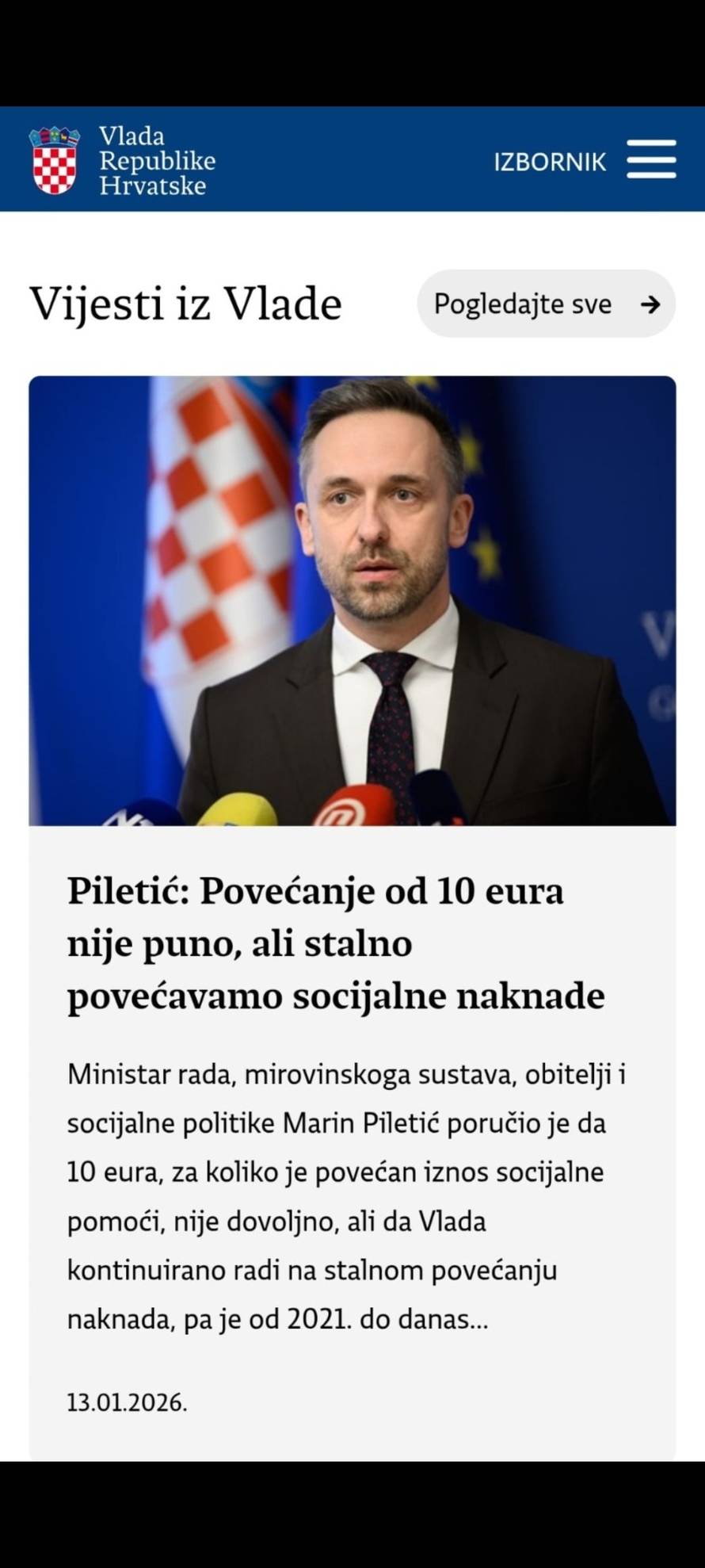 Vlada prozivala medije, a na stranicama naveli krivi naslov! Hitno su ubacili riječ 'osnovica'