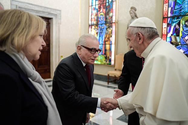 November 30 2016 : Pope Francis meets with the director Martin Scorsese during a private audience at the Vatican.