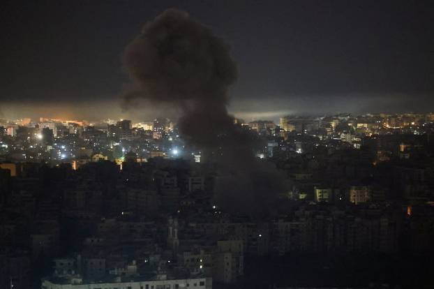 The site of an Israeli strike in Beirut