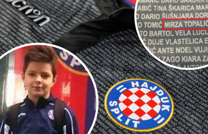 I ime preminulog dječaka  Mirze Topalića utkano u dres Hajduka