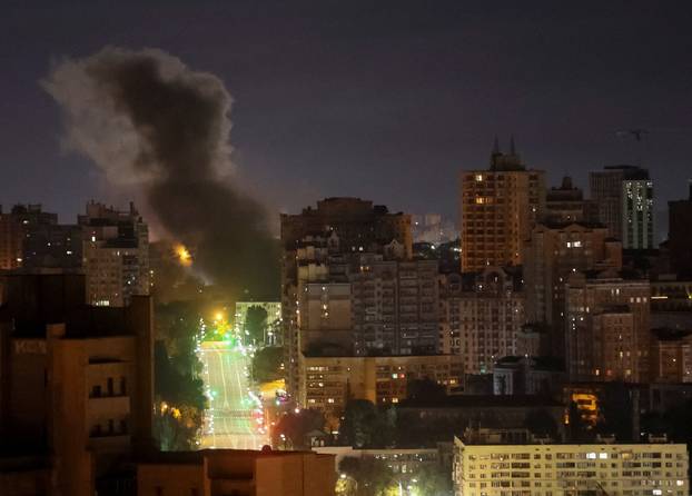 Russian drone and missile strike in Kyiv