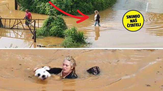 EKSKLUZIVNA SNIMKA: Žena se u odjeći bacila u bujicu na Krku kako bi spasila svoja dva psa!