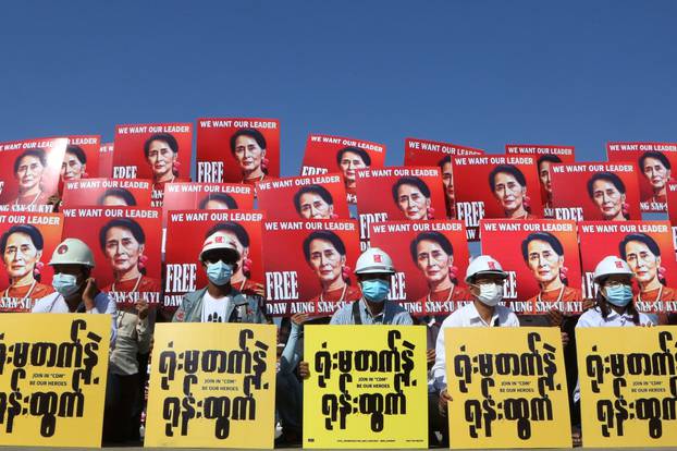 Protest against the military coup, in Naypyitaw