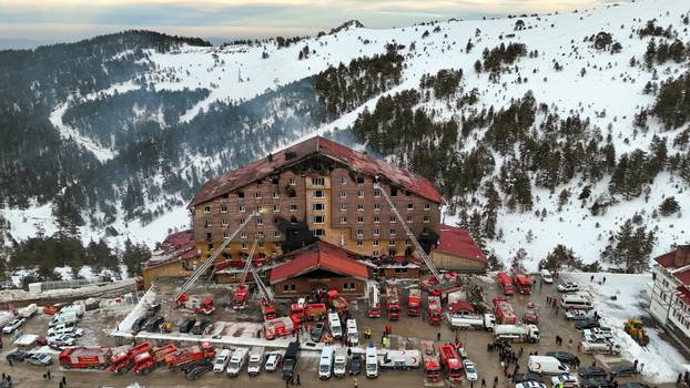 Hotel fire at a ski resort in Turkey
