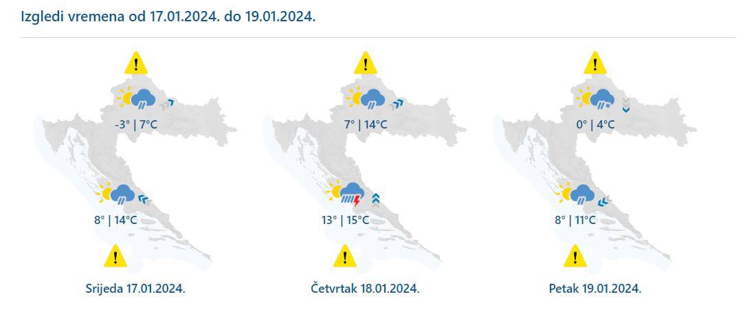 Stiže nagla promjena vremena: Olujno jugo i temperatura i do 16°C pa snijeg i debeli minusi!