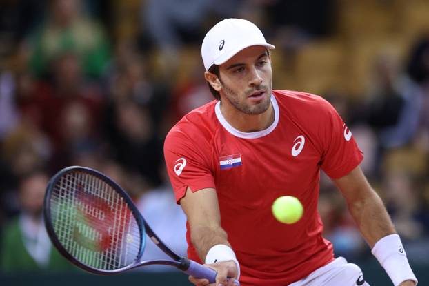 Rijeka: Borna Ćorić i Dominic Thiem u četvrtom meču između Hrvatske i Austrije u kvalifikacijama Davis Cupa