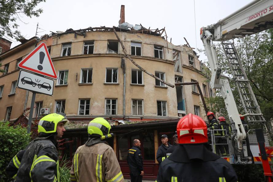 Aftermath of a Russian missile attack in Lviv