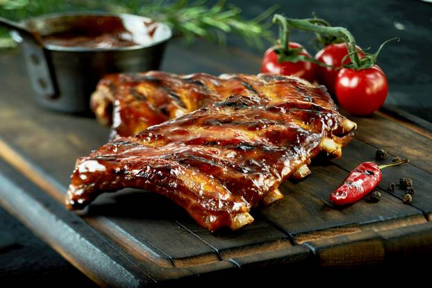 Spicy,Hot,Grilled,Spare,Ribs,From,A,Summer,Bbq,Served