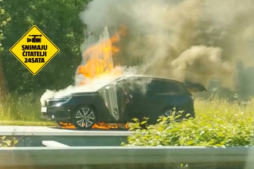 Požar automobila između Bosiljeva i Karlovca