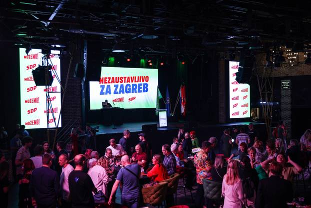 Zagreb: Doček izbornih rezultata u stožeru stranke Možemo! i SDP-a