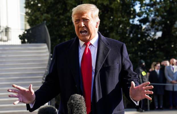 U.S. President Donald Trump departs the White House on travel to Texas, in Washington