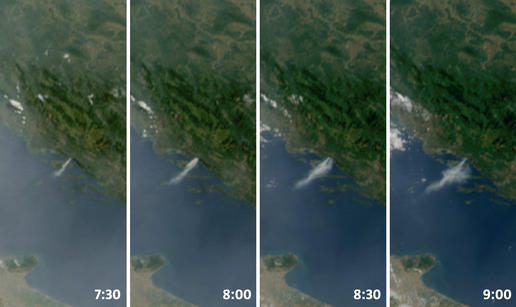 Pogledajte satelitske snimke požara kod Makarske! Dim se nadvio preko mora i Brača