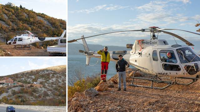 Helikopter s posadom iz Italije prisilno je sletio u Senju: 'Nisu mogli dalje zbog udara bure'