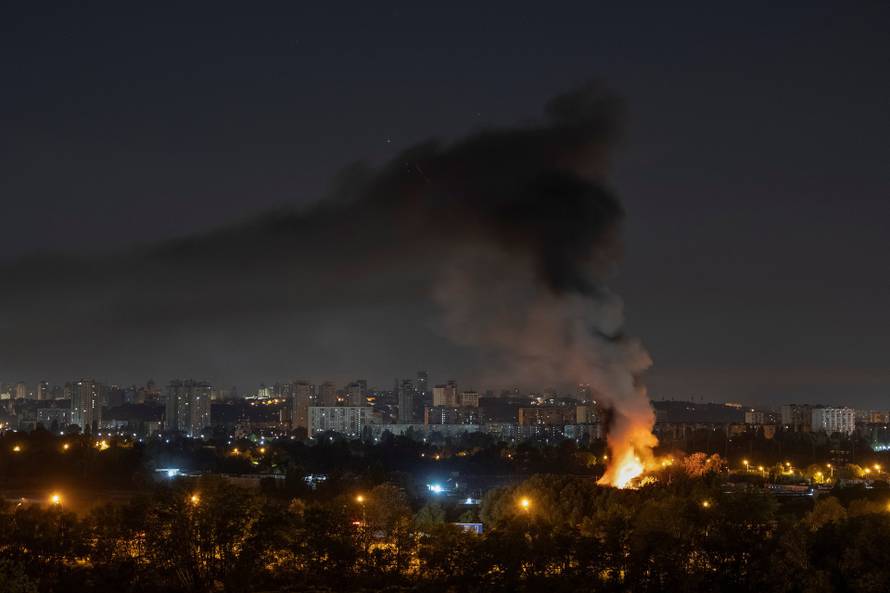 Russian drone and missile strike in Kyiv