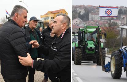 Zastava Hajduka, traktori, Miro Bulj i Marko Skejo: U Drnišu prosvjedovali poljoprivrednici