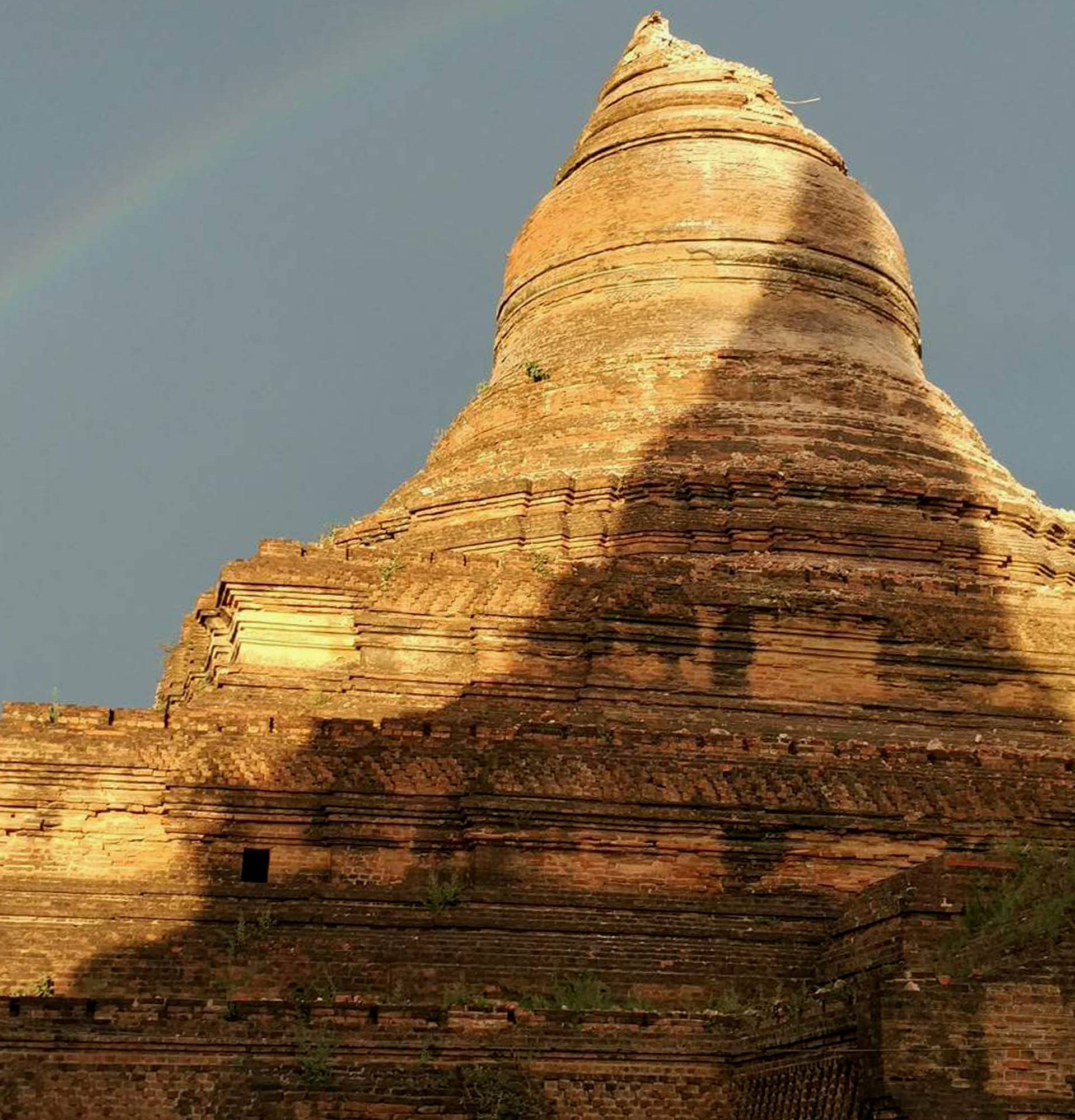 A damaged pagoda is seen after an earthquake in Bagan