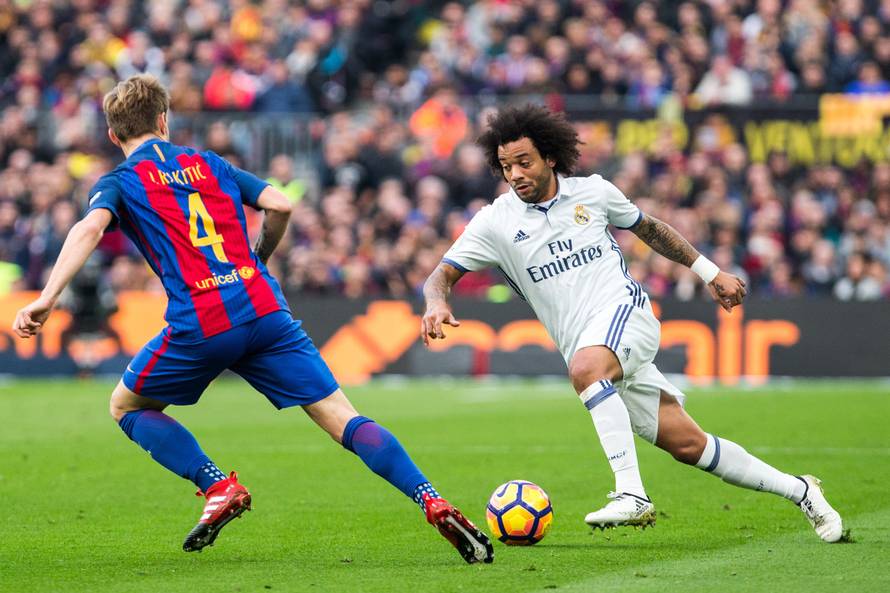 Match of La Liga between  Futbol Club Barcelona and Real Madrid  at Camp Nou Stadium