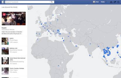 Uskočite ljudima u život: Karta prikazuje tko je uživo na Fejsu