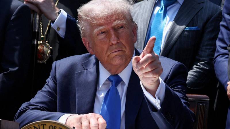 Trump announced the sanctions on anyone who buys oil from Iran