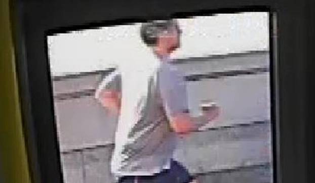 A CCTV image, received via the Metropolitan Police, shows a male jogger on Putney Bridge, in London