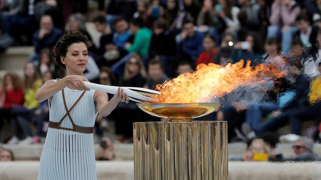 Flame Handover Ceremony For Pyeongchang 2018 Olympics