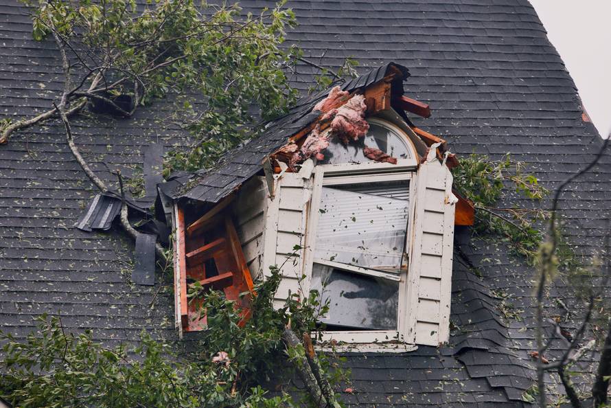 A damaged house is seen after Hurricane Florence struck in Winnabow, North Carolina
