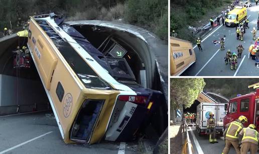 VIDEO Autobus se u Španjolskoj prevrnuo na ulasku u tunel: Troje ljudi u kritičnom stanju!