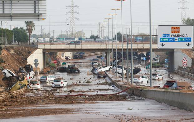 Aftermath of floods on the outskirts of Valencia